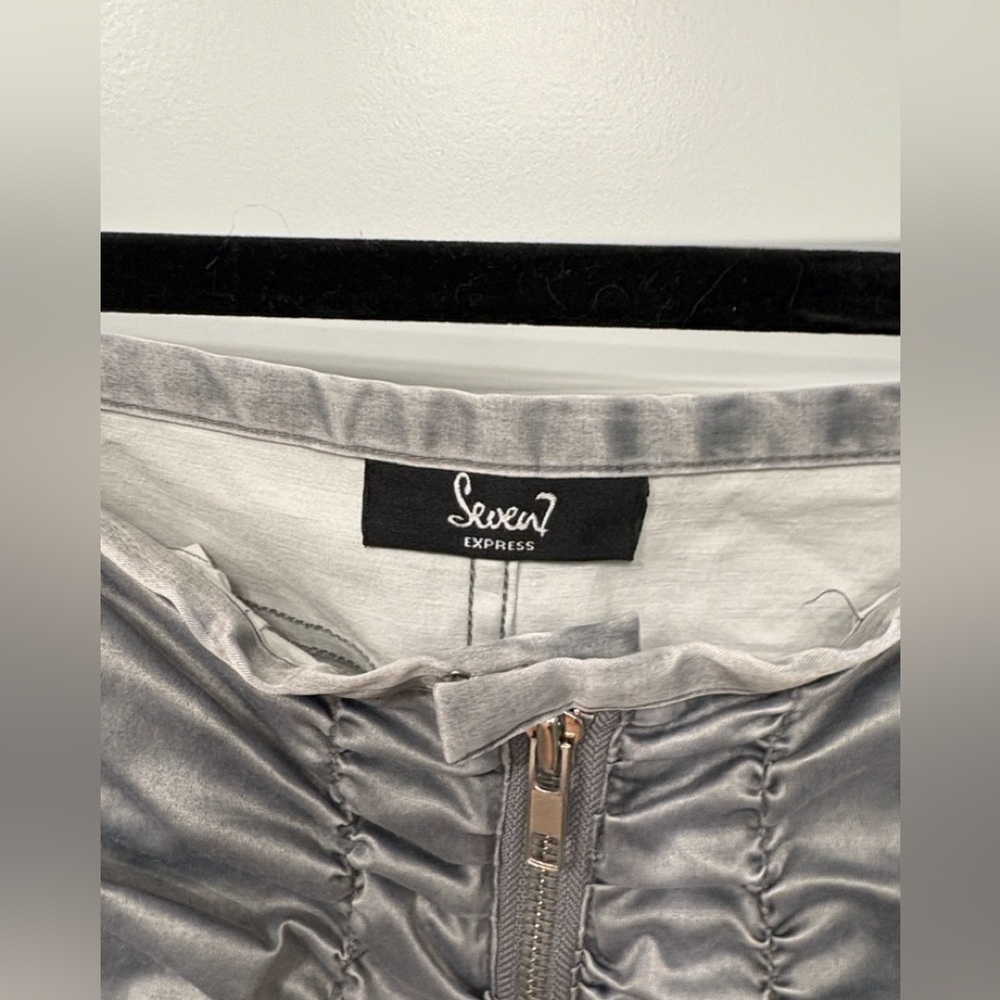 7 Express Vintage Y2K Silver Ruched Cargo Pants - Picture 11 of 15